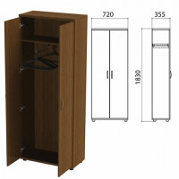 Шкаф для одежды «Эко», 720х355х1830 мм, орех (КОМПЛЕКТ)