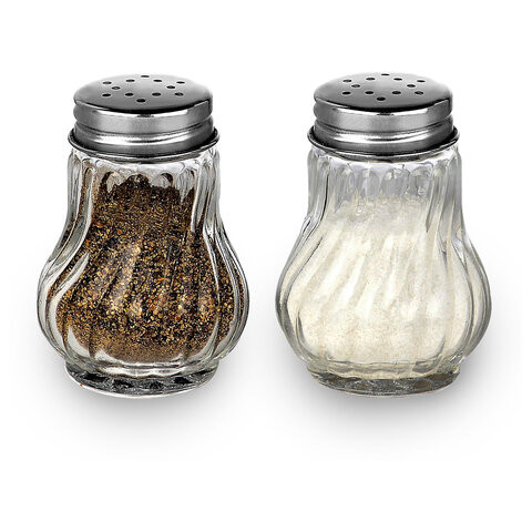 Солонка-перечница 50 мл, BASIC, баночка для специй, стекло/сталь, дисплей, WEGLA (ВЕГЛА), 700224 по низкой цене оптом 