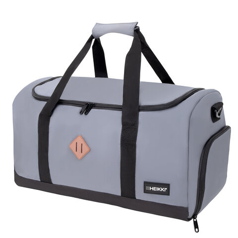 Сумка спортивная HEIKKI MOVE RENOWNED (ХЕЙКИ) отделение для обуви, серая, 28x51x26 см, 273910 по низкой цене оптом Сумка спортивная HEIKKI MOVE RENOWNED (ХЕЙКИ) отделение для обуви, серая, 28x51x26 см, 273910 по низкой цене оптом