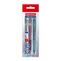 Ручки гелевые стираемые автоматические BRAUBERG "X-ERASE RT MORANDI COLOR", СИНИЕ, НАБОР 3ШТ, пишущий узел 0,7мм, линия письма 0,5мм, 144427