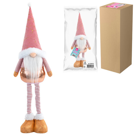 Украшение новогоднее интерьерное 58 см "Звездный Гном", телескопические ножки, полиэстер, ЗОЛОТАЯ СКАЗКА, 592512 по низкой цене оптом 