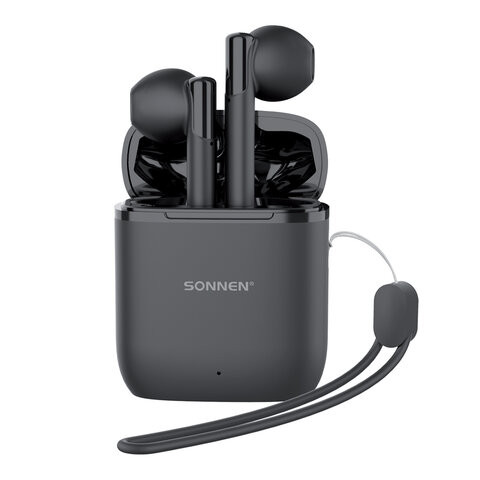 Наушники беспроводные TWS вкладыши с микрофоном, SONNEN EP-BH10B, bluetooth 5.3, черные, 514122 по низкой цене оптом Наушники беспроводные TWS вкладыши с микрофоном, SONNEN EP-BH10B, bluetooth 5.3, черные, 514122 по низкой цене оптом