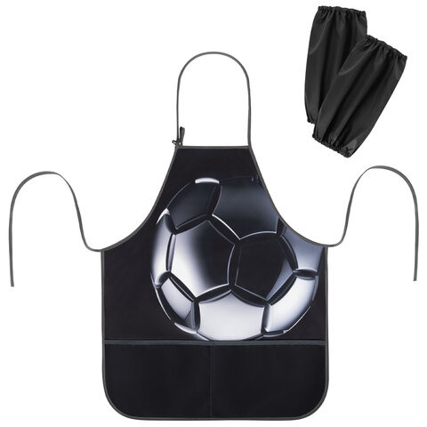 Фартук с нарукавниками для уроков труда BRAUBERG KIDS, 2 кармана, регулировка по росту, 46x54 см, Score ball, 273759 по низкой цене оптом 