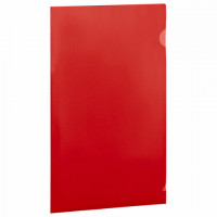 Папка-уголок жесткая прозрачная А4 BRAUBERG UNIVERSAL, красная, 0,15 мм, 273052