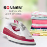 Утюг SONNEN SI-218, 2200 Вт, керамическое покрытие, паровой удар, бордовый/белый, 453506 по низкой цене оптом 
