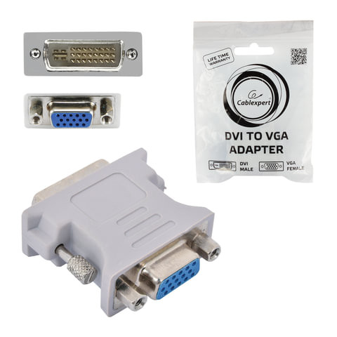 Переходник DVI-VGA, CABLEXPERT, M-F, для передачи аналогового видео, A-DVI-VGA по низкой цене оптом 