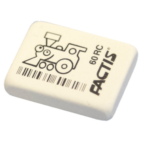 Ластик FACTIS 60 RC (Испания), 32х24х7 мм, белый, ассорти, прямоугольный, мягкий, CNF60RC по низкой цене оптом 