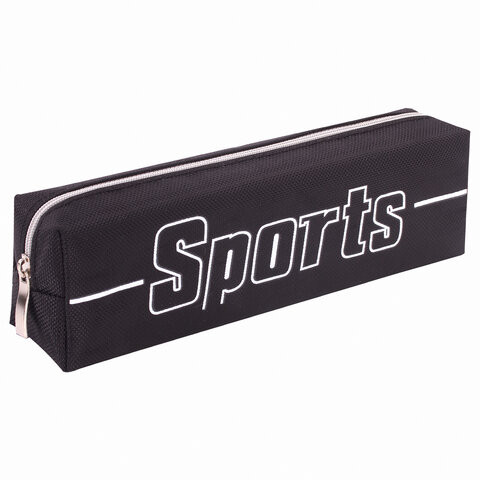 Пенал BRAUBERG, 1 отделение, полиэстер, "Sport", черный, 19х4х6 см, 270267 по низкой цене оптом Краснодар, Москва, Уфа, Казань, Барнаул, Владивосток, Хабаровск, Сахалин, Красноярск, Екатеренбург, 