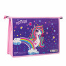 Папка для тетрадей ЮНЛАНДИЯ А4, 1 отделение, пластик, молния сверху, "Rainbow unicorn", 228146 по низкой цене оптом 