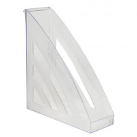 Лоток вертикальный для бумаг BRAUBERG "Office style", 245х90х285 мм, прозрачный, 237280