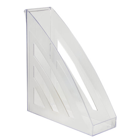 Лоток вертикальный для бумаг BRAUBERG "Office style", 245х90х285 мм, прозрачный, 237280 по низкой цене оптом 
