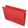 Подвесные папки A4/Foolscap (404х240 мм) до 80 л., КОМПЛЕКТ 10 шт., красные, картон, STAFF, 270936 по низкой цене оптом 
