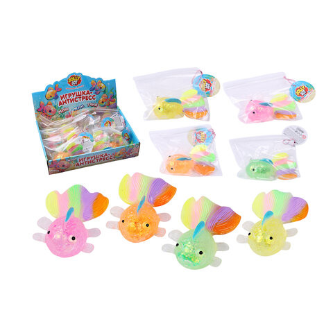 Игрушка-антистресс "РЫБКА", 11 см, ассорти 4 цвета, дисплей, JOLLY JOT (ДЖОЛЛИ ДЖОТ), 665813 по низкой цене оптом 