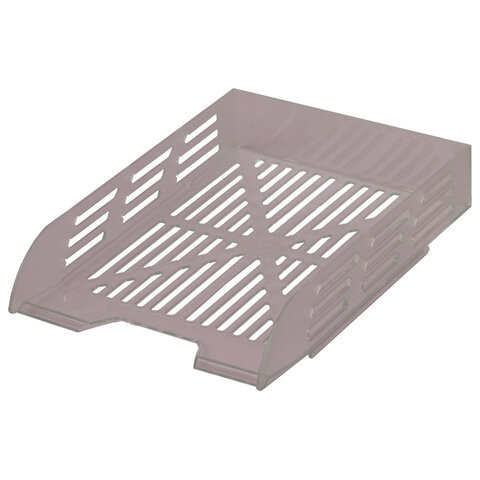 Лоток горизонтальный для бумаг BRAUBERG ECO, 330х245х65 мм, сетчатый, дымчатый, 239012 по низкой цене оптом 