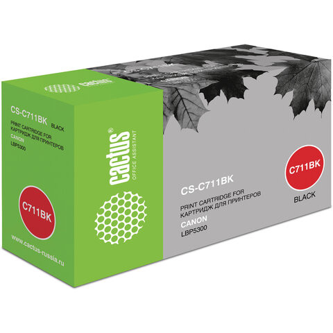 Картридж лазерный CACTUS (CS-C711BK) для CANON LBP-5300, черный, ресурс 6000 страниц по низкой цене оптом 