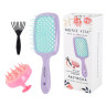 Расческа для волос массажная 20х8,5 см, массажер и щетка для чистки В ПОДАРОК, фиолетовая/мятная, MONTE VITA (МОНТЕ ВИТА), 457431 по низкой цене оптом 