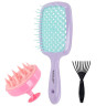 Расческа для волос массажная 20х8,5 см, массажер и щетка для чистки В ПОДАРОК, фиолетовая/мятная, MONTE VITA (МОНТЕ ВИТА), 457431 по низкой цене оптом 