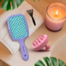 Расческа для волос массажная 20х8,5 см, массажер и щетка для чистки В ПОДАРОК, фиолетовая/мятная, MONTE VITA (МОНТЕ ВИТА), 457431 по низкой цене оптом 