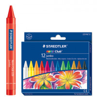 Восковые мелки утолщенные STAEDTLER (Германия) "Noris Club Jumbo", 12 цветов, картонная упаковка, 229 NC12