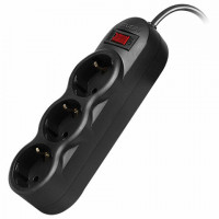 Сетевой фильтр SVEN SF-03L, 3 розетки, 1,8 м, черный, SV-015022