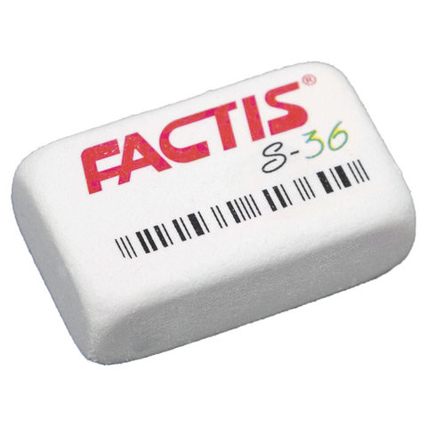 Ластик FACTIS S 36 (Испания), 40х24х14 мм, белый, прямоугольный, мягкий, CNFS36 по низкой цене оптом 