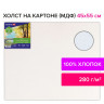 Холст на картоне (МДФ), 45х55 см, 280 г/м2, грунтованный, 100% хлопок, BRAUBERG ART CLASSIC, 192189 по низкой цене оптом 