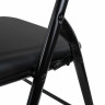 Стулья складные BRABIX "Golf CF-007", КОМПЛЕКТ 4шт., черный каркас, кожзам черный, 533032 по низкой цене оптом 