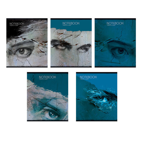 Тетрадь А5 48л. ПЗБМ скоба, клетка, Soft Touch, Каменный взгляд (микс в спайке), 2322, 23225 по низкой цене оптом Краснодар, Москва, Уфа, Казань, Барнаул, Владивосток, Хабаровск, Сахалин, Красноярск, Екатеренбург, 