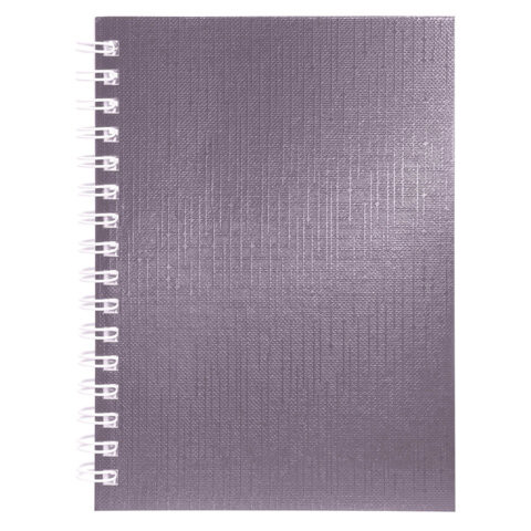 Блокнот МАЛЫЙ ФОРМАТ А6 80л, гребень, бумвинил METALLIC, клетка, HATBER, коричневый,, 80ЗК6бвВ1гр по низкой цене оптом 