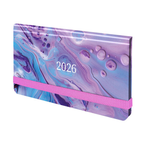 Еженедельник датированный 2026 с резинкой 171х93 мм, BRAUBERG, твердый, УФ-ЛАК, 64 л., "Мрамор", 117352 по низкой цене оптом 
