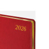 Еженедельник датированный 2026 БОЛЬШОЙ ФОРМАТ 210х297мм А4 BRAUBERG Iguana, под кожу, красный, 117154 по низкой цене оптом 