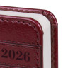 Ежедневник датированный 2026 МАЛЫЙ ФОРМАТ 100х150мм А6, BRAUBERG Imperial, под кожу, бордо, 117254 по низкой цене оптом 