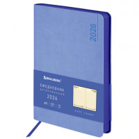 Ежедневник датированный 2026 А5 138x213мм BRAUBERG Metropolis Mix, под кожу гибкий, голубой, 117444