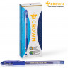 Ручка гелевая с грипом CROWN "Hi-Jell Needle Grip", СИНЯЯ, узел 0,7 мм, линия письма 0,5 мм, HJR-500RNB по низкой цене оптом Краснодар, Москва, Уфа, Казань, Барнаул, Владивосток, Хабаровск, Сахалин, Красноярск, Екатеренбург, 