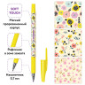 Ручка шариковая ЮНЛАНДИЯ "FLOWERS", синяя, SOFT TOUCH покрытие, узел 0,7 мм, линия письма 0,35 мм, 143732 по низкой цене оптом Краснодар, Москва, Уфа, Казань, Барнаул, Владивосток, Хабаровск, Сахалин, Красноярск, Екатеренбург, 