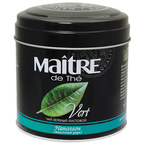 Чай MAITRE (Мэтр) "Наполеон", зеленый, листовой, жестяная банка, 100 г, бар030р по низкой цене оптом 