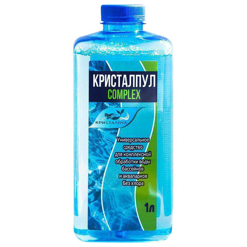 Комплексное средство для очистки воды в бассейнах 1л КРИСТАЛПУЛ COMPLEX 4 в 1, концентрат, KPCX1S по низкой цене оптом Краснодар, Москва, Уфа, Казань, Барнаул, Владивосток, Хабаровск, Сахалин, Красноярск, Екатеренбург, 