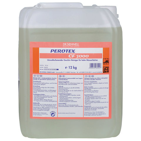 Средство для мытья посуды в посудомоечных машинах 12 л, DR.SCHNELL "Perotex CF 3000", щелочное, 143443 по низкой цене оптом 