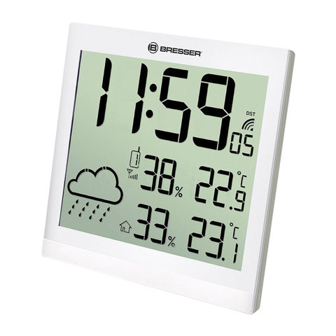 Метеостанция BRESSER TemeoTrend JC LCD, термодатчик, гигрометр, часы, будильник, белый, 73268 по низкой цене оптом Краснодар, Москва, Уфа, Казань, Барнаул, Владивосток, Хабаровск, Сахалин, Красноярск, Екатеренбург, 