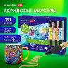 Маркеры акриловые для рисования и хобби, 20 ярких цветов, линия 2мм, BRAUBERG ART CLASSIC,152520 по низкой цене оптом Краснодар, Москва, Уфа, Казань, Барнаул, Владивосток, Хабаровск, Сахалин, Красноярск, Екатеренбург, 