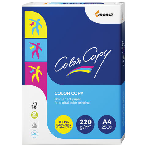 Бумага COLOR COPY, А4, 220 г/м2, 250 л., для полноцветной лазерной печати, А++, Австрия, 161% (CIE) по низкой цене оптом 