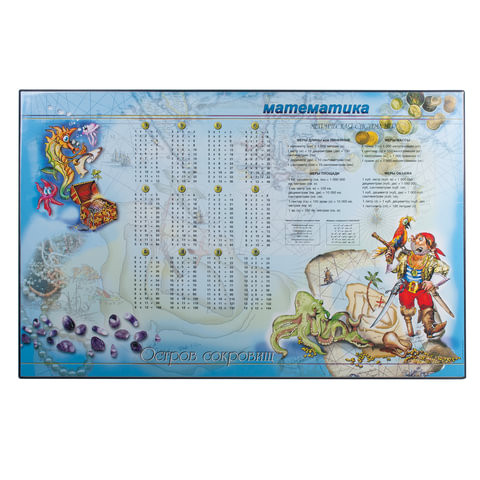 Коврик-подкладка настольный для письма (590х380 мм), с математическими правилами, ДПС, 2129.МТ по низкой цене оптом 
