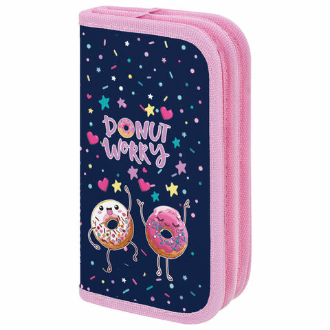 Пенал ПИФАГОР, 2 отделения, ламинированный картон, 19х11 см, Comic donuts, 273482 по низкой цене оптом 