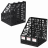 Лоток вертикальный для бумаг BRAUBERG "MAXI Plus", 240 мм, 3 отделения, сетчатый, сборный, черный, 237013 по низкой цене оптом 