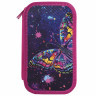 Пенал ЮНЛАНДИЯ, 2 отделения, ламинированный картон, блестки, 19х11 см, "Colorful butterfly", 270886 по низкой цене оптом 