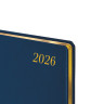 Еженедельник датированный 2026 БОЛЬШОЙ ФОРМАТ 210х297мм А4 BRAUBERG Iguana, под кожу, синий, 117155 по низкой цене оптом 
