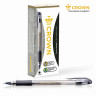 Ручка гелевая с грипом CROWN "Hi-Jell Needle Grip", ЧЕРНАЯ, узел 0,7 мм, линия письма 0,5 мм, HJR-500RNB по низкой цене оптом Краснодар, Москва, Уфа, Казань, Барнаул, Владивосток, Хабаровск, Сахалин, Красноярск, Екатеренбург, 