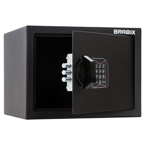 Сейф мебельный BRABIX "SF-230EL", 230х310х250 мм, электронный замок, черный, 291147, S103BR211614 по низкой цене оптом 