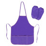 Фартук с нарукавниками для уроков труда ПИФАГОР, 3 кармана, стандартный размер, 44x55 см, фиолетовый, 273752 по низкой цене оптом 