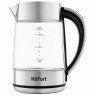 Чайник KITFORT КТ-690, 1,7 л, 2200 Вт, закрытый нагревательный элемент, LED дисплей, ТЕРМОРЕГУЛЯТОР, стекло, серебро по низкой цене оптом Краснодар, Москва, Уфа, Казань, Барнаул, Владивосток, Хабаровск, Сахалин, Красноярск, Екатеренбург, 
